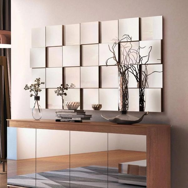 Espelho Decorativo 3D 105x60cm Liverpool Para Sala Quarto Cozinha - 28PÇ - Papel e Parede Espelho Decorativo 3D 105x60cm Liverpool Para Sala Quarto Cozinha - 28PÇ - Papel e Parede