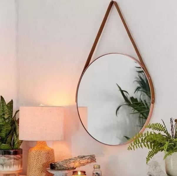 Imagem de Espelho Decorativo Banheiro Redondo Sala Quarto Banheiro Lavabo 45cm Rose Gold