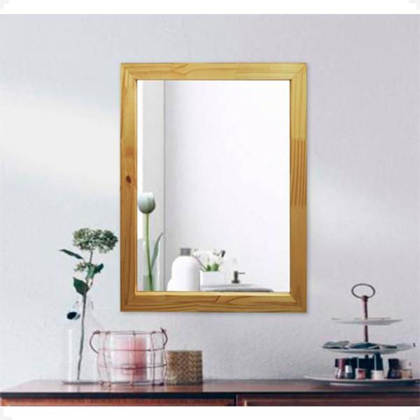 Espelho Decorativo Com Moldura De Madeira 65 X 45 - YLZ Imagem de Espelho Decorativo Com Moldura De Madeira 65 X 45