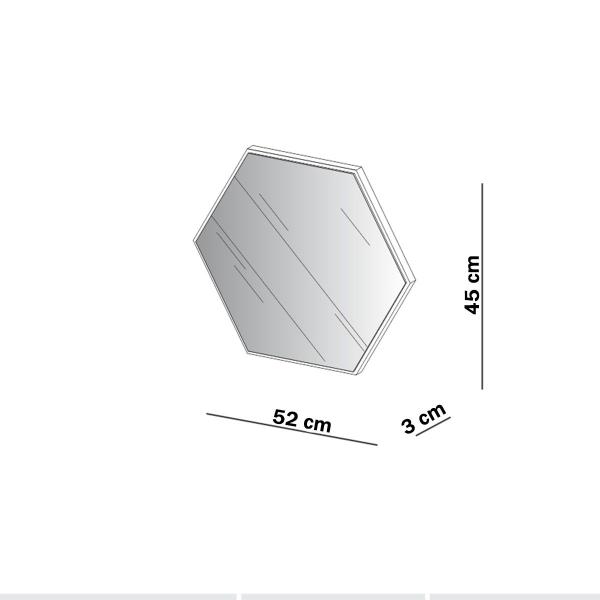 Imagem de Espelho Decorativo Hexagono 45x52 Cm 100% Mdf Off White - Dalla Costa