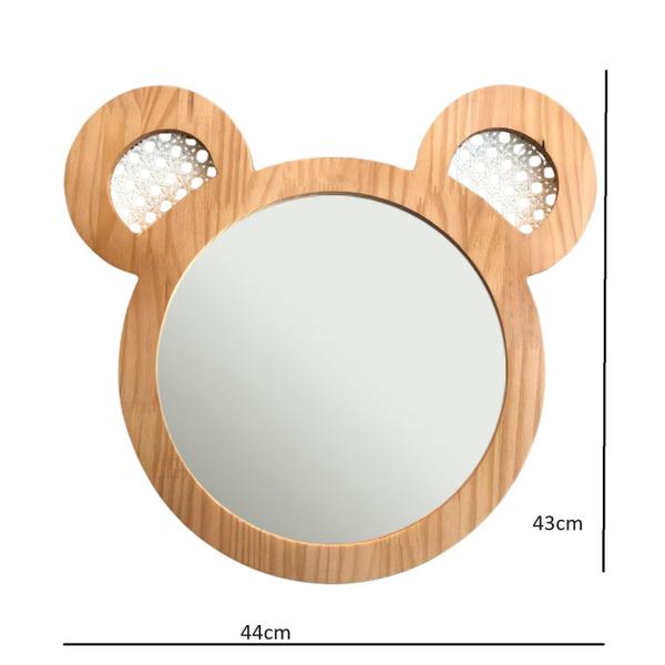 Imagem de Espelho Decorativo Infantil 43x44cm Urso Pinus