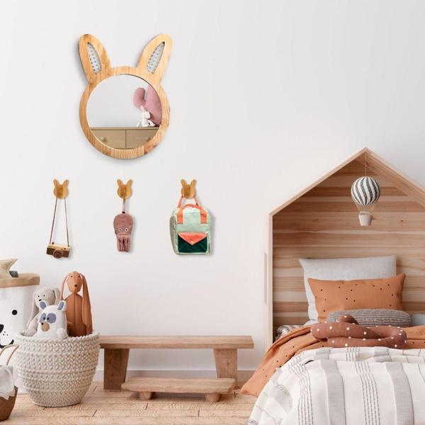 Imagem de Espelho Decorativo Infantil 48x37cm Coelho Pinus