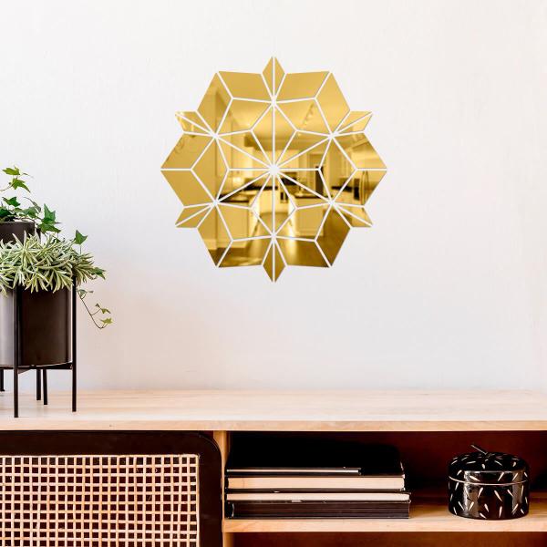 Imagem de Espelho Decorativo Mandala Sol Dourado