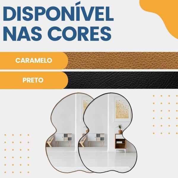 Imagem de Espelho Decorativo Modelo Nuvem 60x80cm para Quarto, Lavabo, Salão de Beleza, Barbearia Preto