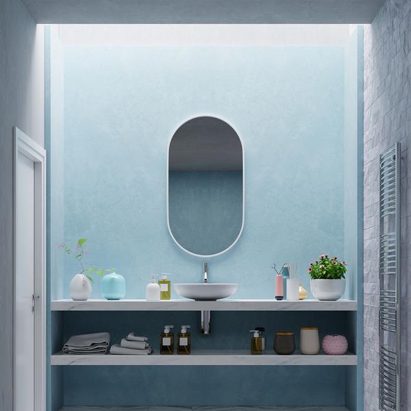Imagem de Espelho Decorativo Redondo Oval Moderno Lavabo Banheiro