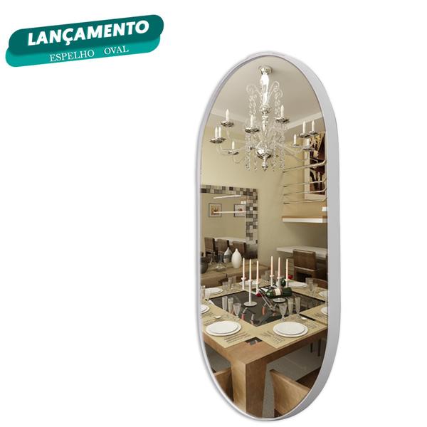 Imagem de Espelho Decorativo Redondo Oval Moderno Lavabo Banheiro