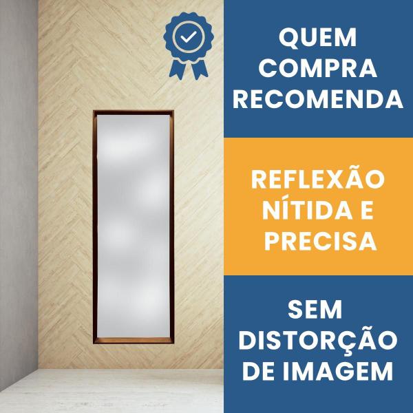 Imagem de Espelho Decorativo Retangular Corpo Inteiro com Moldura 160x50cm para Sala Banheiro Quarto