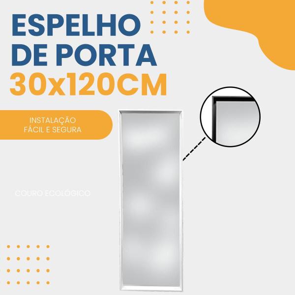 Imagem de Espelho Decorativo Retangular Corpo Inteiro de Porta 120x30cm para Sala Banheiro Quarto