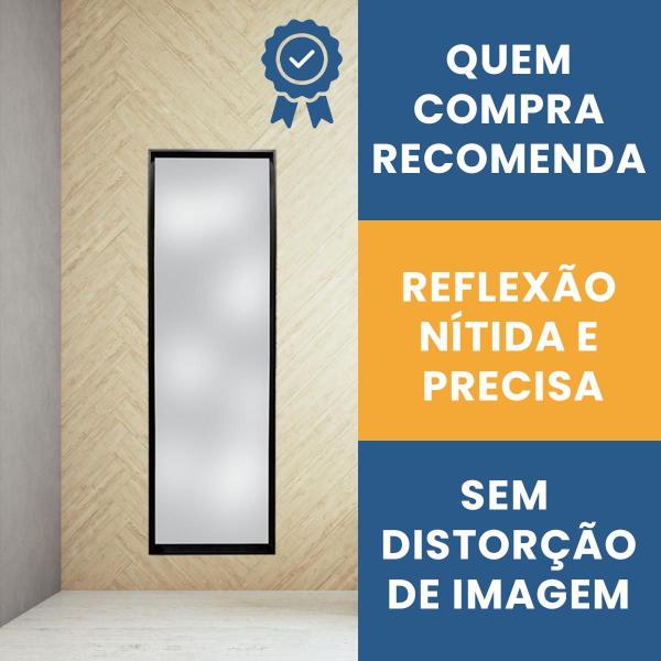 Imagem de Espelho Decorativo Retangular Corpo Inteiro de Porta 120x30cm para Sala Banheiro Quarto