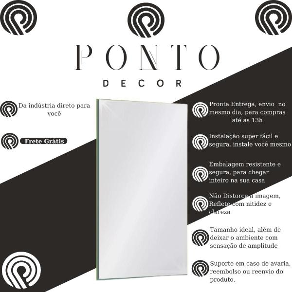 Espelho Grande 90x60 de banheiro ou camarim kit instalação - Cebrace Imagem de Espelho Grande 90x60 de banheiro ou camarim kit instalação