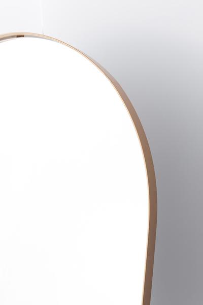 Imagem de Espelho Grande Oval Arco Base Reta Corpo Inteiro 150x60 Moldura em Metal