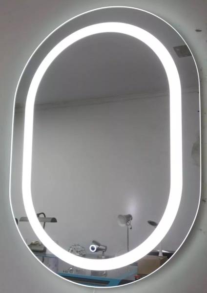 Imagem de Espelho Jateado Oval Iluminado Com Led Frio - 50x100cm