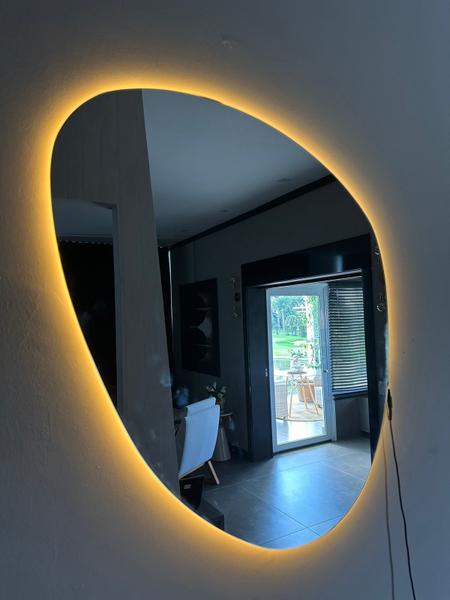 Espelho Lavabo Decor Banheiro 80cm Com LED Branco Quente - V.A Decor Imagem de Espelho Lavabo Decor Banheiro 80cm Com LED Branco Quente