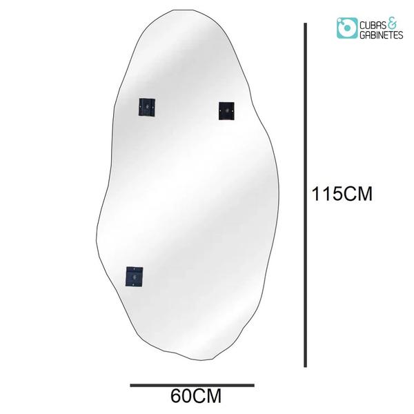 Espelho Orgânico Com Led 115cm x 60cm E05 Lançamento Quarto Sala Hall Banheiro Salão Branco Quente 3000k,220V - Cubas e Gabinetes Imagem de Espelho Orgânico Com Led 115cm x 60cm E05 Lançamento Quarto Sala Hall Banheiro Salão Branco Quente 3000k,220V