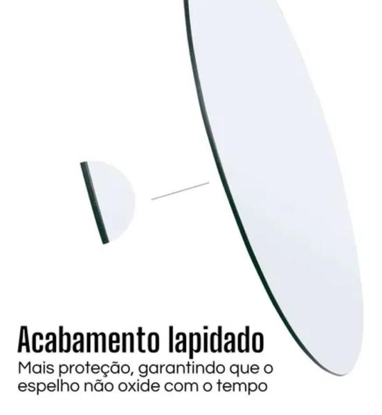 Imagem de Espelho Orgânico Decorativo 80cm Com Led Branco e Controle