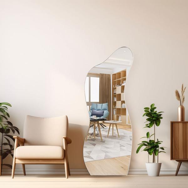 Espelho Orgânico Decorativo Grande Pinterest 60x110 Curves - REI DOS VIDROS Imagem de Espelho Orgânico Decorativo Grande Pinterest 60x110 Curves