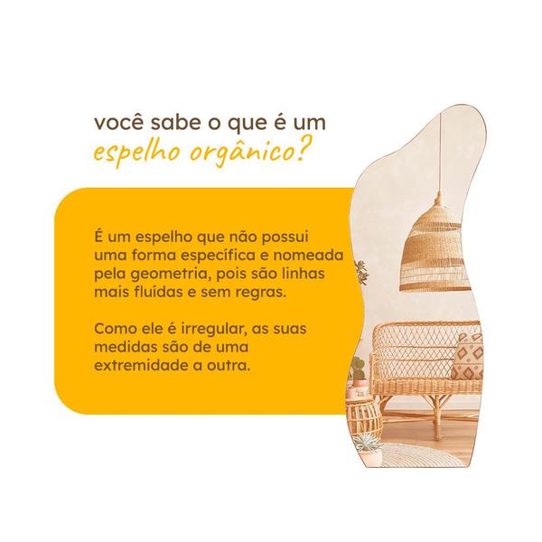Espelho Orgânico Decorativo Grande Pinterest 60x110 Curves - REI DOS VIDROS Imagem de Espelho Orgânico Decorativo Grande Pinterest 60x110 Curves