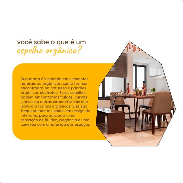 Espelho Orgânico Decorativo Grande Pinterest 60x110 Mod Prisma - REI DOS VIDROS Imagem de Espelho Orgânico Decorativo Grande Pinterest 60x110 Mod Prisma