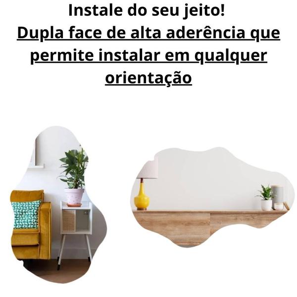 Imagem de Espelho Orgânico Grande Decoração Adesivo Moderno Sala Quarto