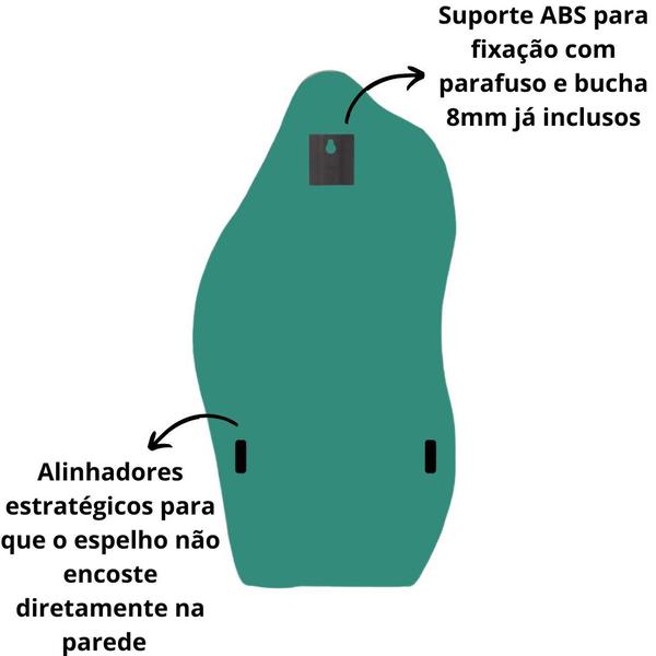 Imagem de Espelho Orgânico Loja Sala 70x50 Lapidado Grande Banheiro