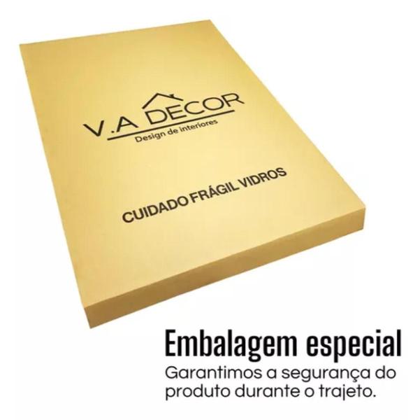 Imagem de Espelho Orgânico Vertical Decorativo Sala 51cm Com Suporte