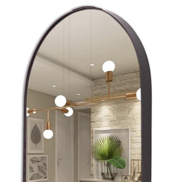 Espelho Oval Com Moldura Sala Banheiro Grande 76Cm Couro - VSA Imagem de Espelho Oval Com Moldura Sala Banheiro Grande 76Cm Couro