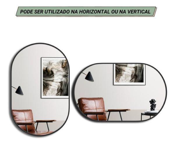 Imagem de Espelho Oval De Parede Mirror Com Led Branco Frio Ou Quente