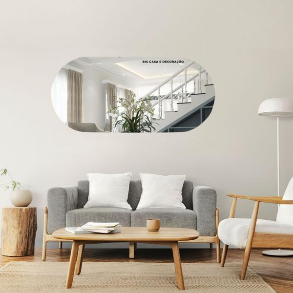 Imagem de ESPELHO OVAL DECORAÇÃO MODERNO GRANDE 150x50 - COM SUPORTE 