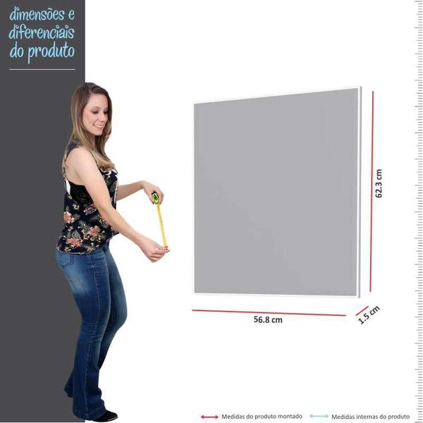 Espelho Para Banheiro Aço Bisotê 600 Cozimax Branco Imagem de Espelho Para Banheiro Aço Bisotê 600 Cozimax Branco