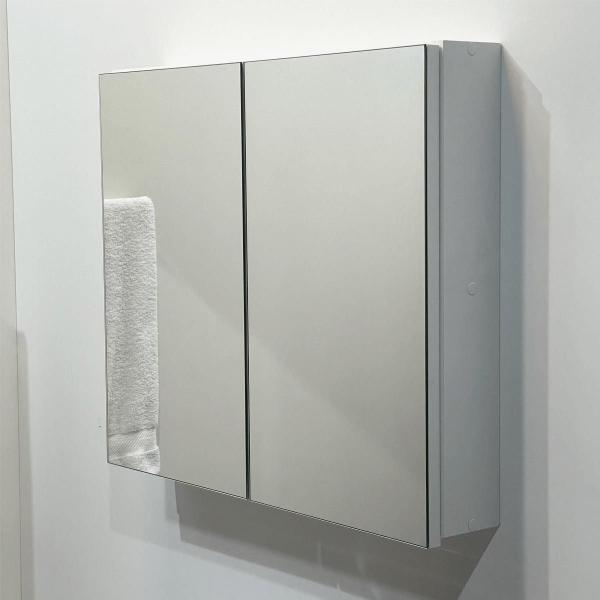 Espelho Para Banheiro Armário 2 Portas Com Fundo - 60Cm - Abrazzo Home Decor Imagem de Espelho Para Banheiro Armário 2 Portas Com Fundo - 60Cm