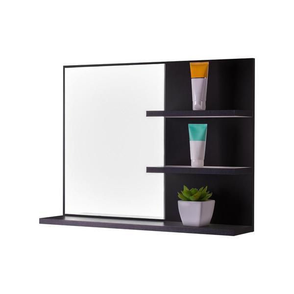 Espelho para Banheiro com Prateleiras Lugano 60 x 45cm - Mercado das Prateleiras Imagem de Espelho para Banheiro com Prateleiras Lugano 60 x 45cm