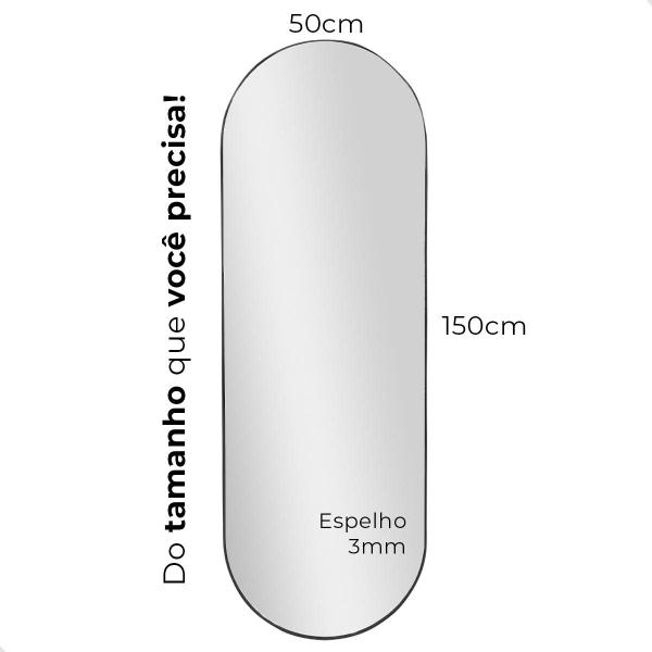 Imagem de Espelho Pílula Corpo Inteiro 150x50 c/ Suporte De Chão