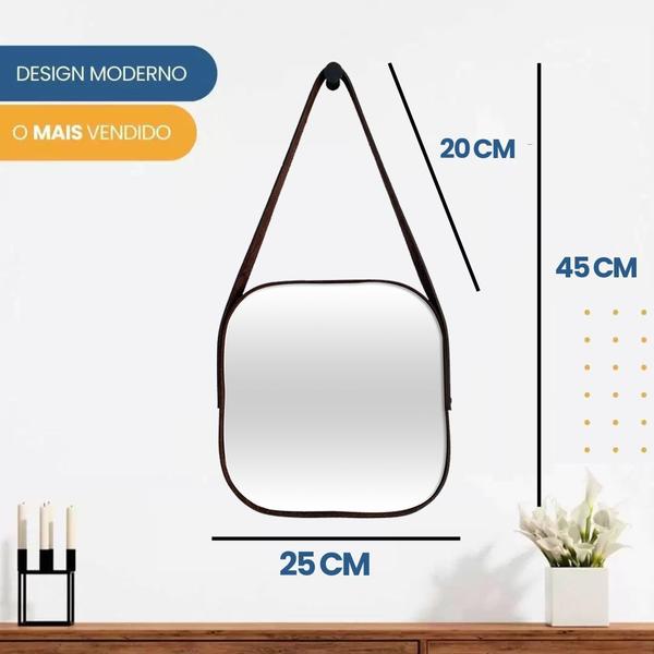 Espelho Quadrado de Parede 25x25cm com Alça e Suporte para Banheiro Quarto Barbearia - Outlet Dos Espelhos Imagem de Espelho Quadrado de Parede 25x25cm com Alça e Suporte para Banheiro Quarto Barbearia