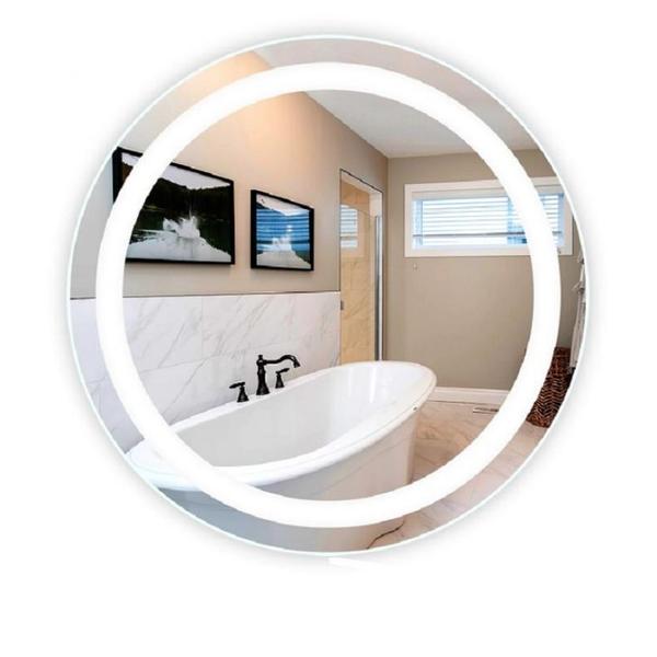 Espelho Redondo 50cm com Luz de LED e Controle Touch Screen - Organic Glass Imagem de Espelho Redondo 50cm com Luz de LED e Controle Touch Screen