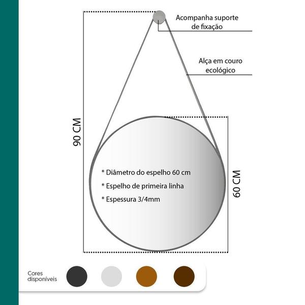 Imagem de Espelho Redondo 60 Cm Gelo