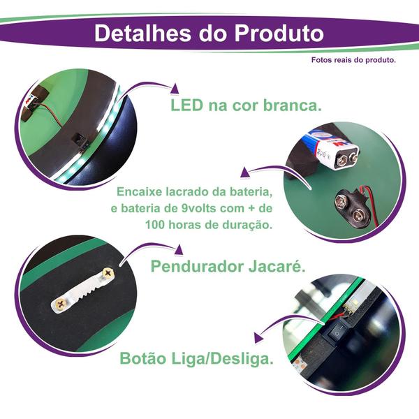 Espelho Redondo Com Iluminação De Led Branco Frio - 30Cm - Papel De Parede Imagem de Espelho Redondo Com Iluminação De Led Branco Frio - 30Cm