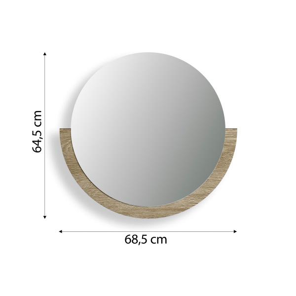 Imagem de Espelho Redondo com Moldura em MDF estilo Moderno acompanha Suporte para Fixação