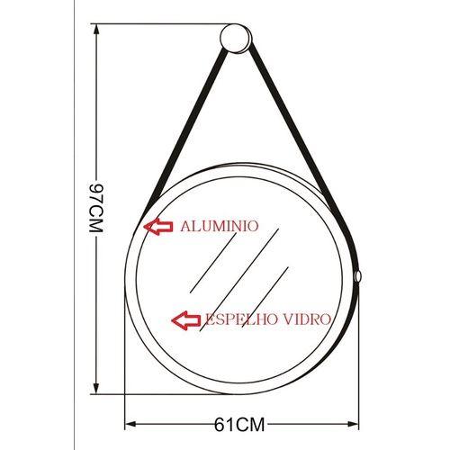 Imagem de Espelho Redondo Decorativo Mandala Com Alça 60cm + Suporte