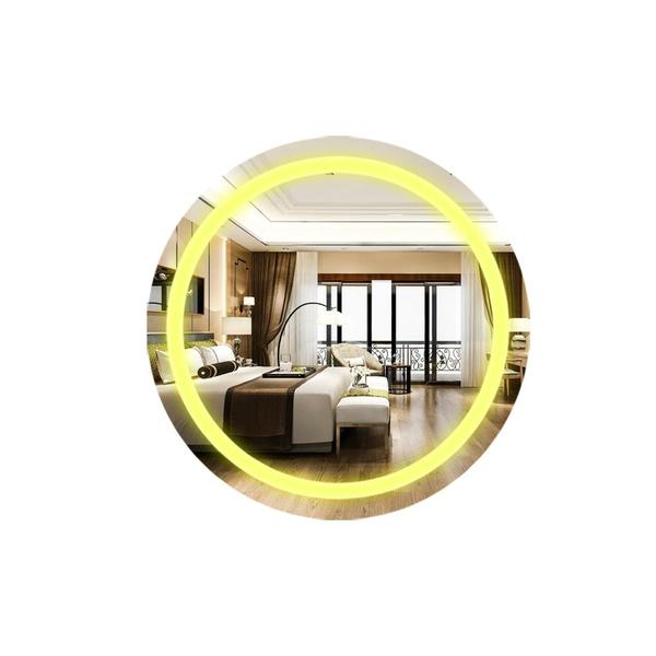 Espelho Redondo Grande Com Led Jateado 80x80 Decoração de Parede - Group Royalle Imagem de Espelho Redondo Grande Com Led Jateado 80x80 Decoração de Parede