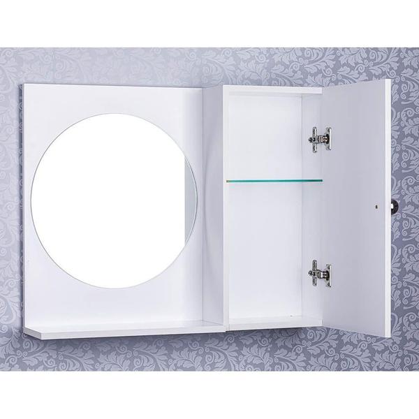 Imagem de Espelho Redondo Para Banheiro Com Armario Cor Branco