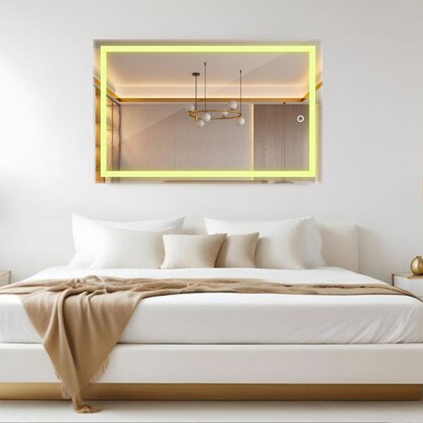 Espelho Retangular Jateado Decoração 40 à 100Cm Com Led Lapidado - Group Royalle Imagem de Espelho Retangular Jateado Decoração 40 à 100Cm Com Led Lapidado