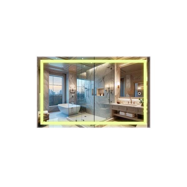 Espelho Retangular Jateado Decoração 40 à 100Cm Com Led Lapidado - Group Royalle Imagem de Espelho Retangular Jateado Decoração 40 à 100Cm Com Led Lapidado