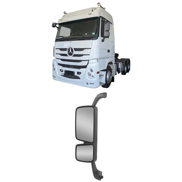 Imagem de Espelho retrovisor completo c/ auxiliar convexo c/ desembaçador caminhão mb actros 2016 a 2020 l/e