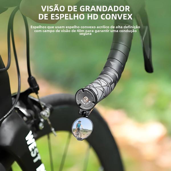 Imagem de Espelho Retrovisor Convexo Ajustável para Bicicleta - Universal para MTB e Estrada