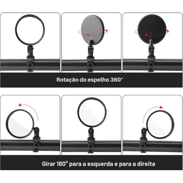 Imagem de Espelho Retrovisor De Bicicleta Ciclismo Articulável 360