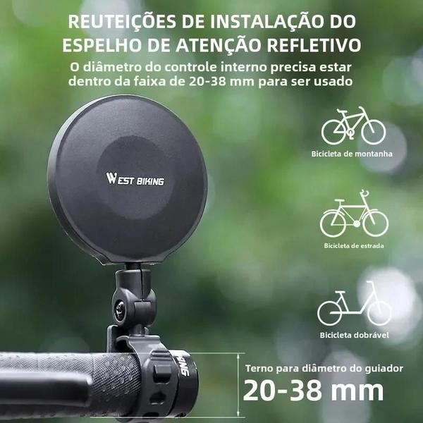 Imagem de Espelho Retrovisor para Bicicleta West Biking - Ajustável 360 Graus