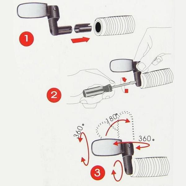 Imagem de Espelho Retrovisor Para Bike Guidão Giratório 360 Bicicleta