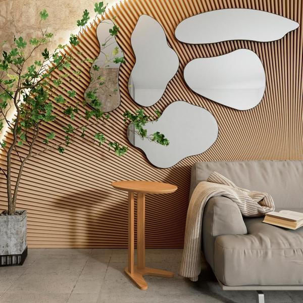 Imagem de Espelhos Decorativos Orgânicos para Sala Kit com 5 Unidades