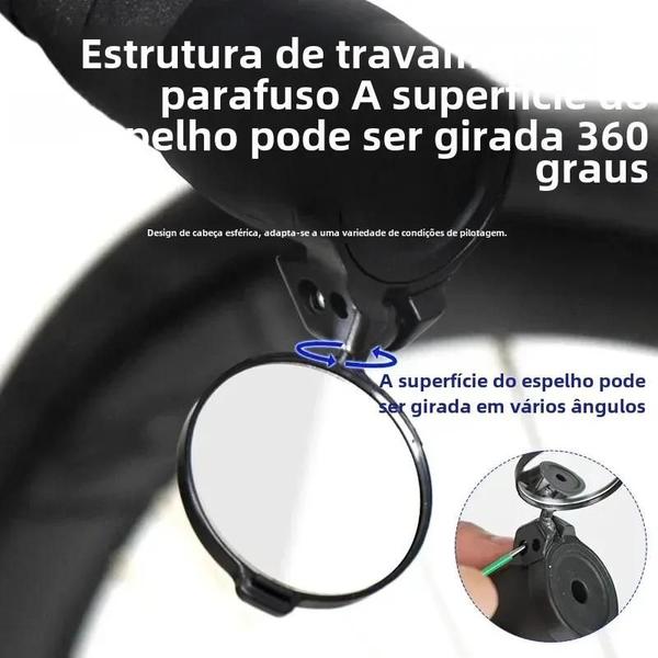 Imagem de Espelhos Retrovisores Giratórios 360° para Bicicleta - MTB e Estrada