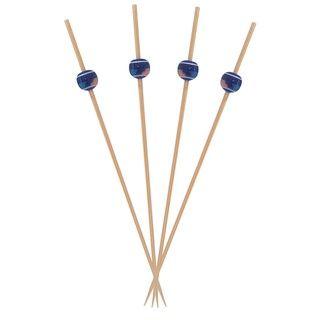 Imagem de Espetinho Palito Bolinha Azul Bambu Grande Decoração 500 Un